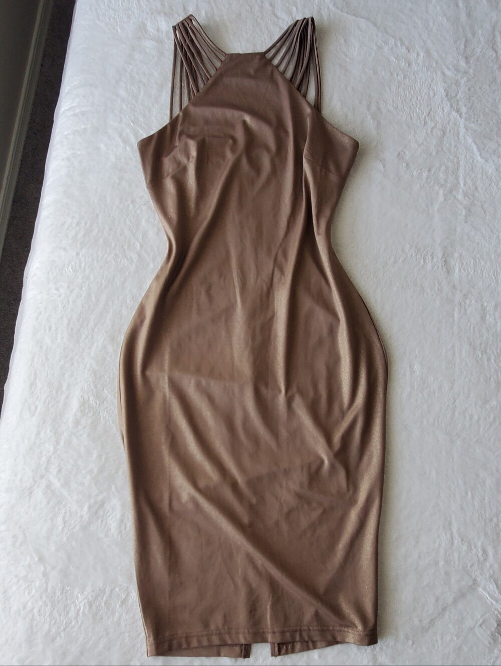 Brown Strappy Bodycon Dress - Women